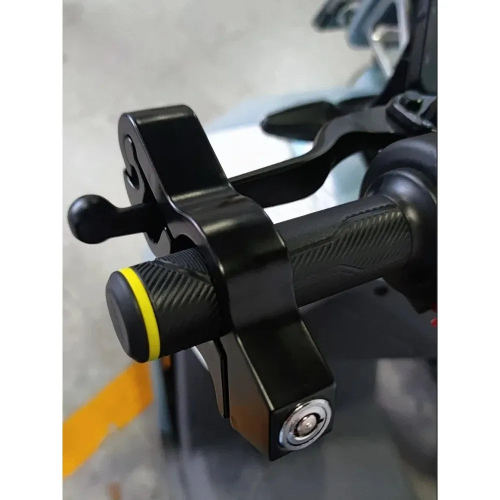 Universal Aluminum Alloy Motorcycle/Bicycle Handlebar Lock - Heavy Duty Anti-Theft for Atv/Dirt/Street Bikes, Tool-Free Install